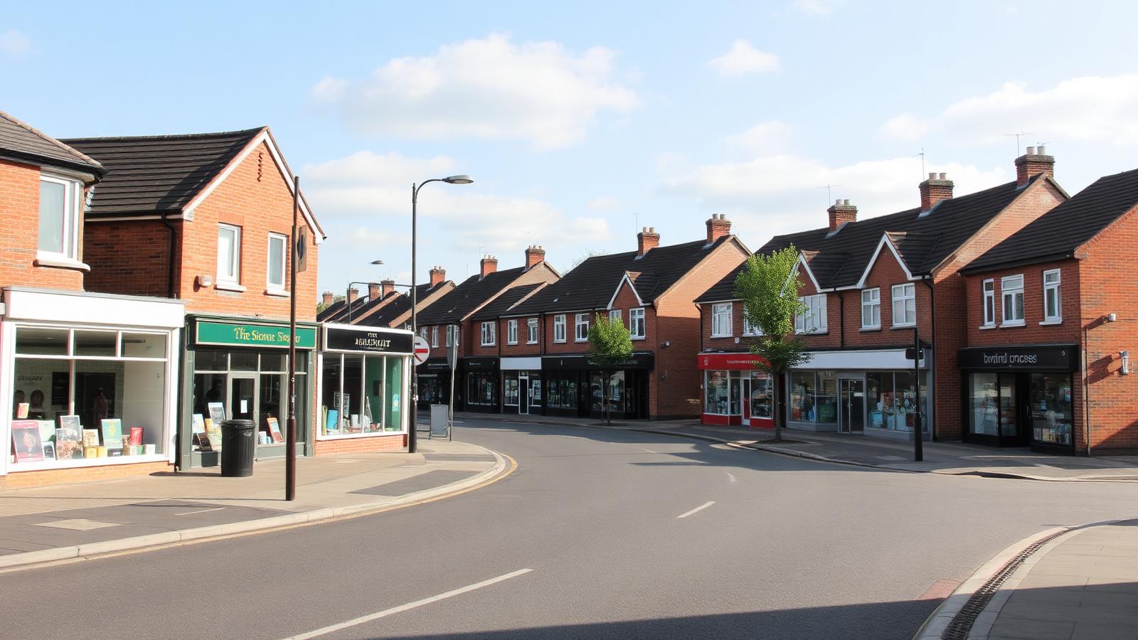 Cheshunt suburban high street with shops and brick housing in Hertfordshire — J&Co Contractors coverage area