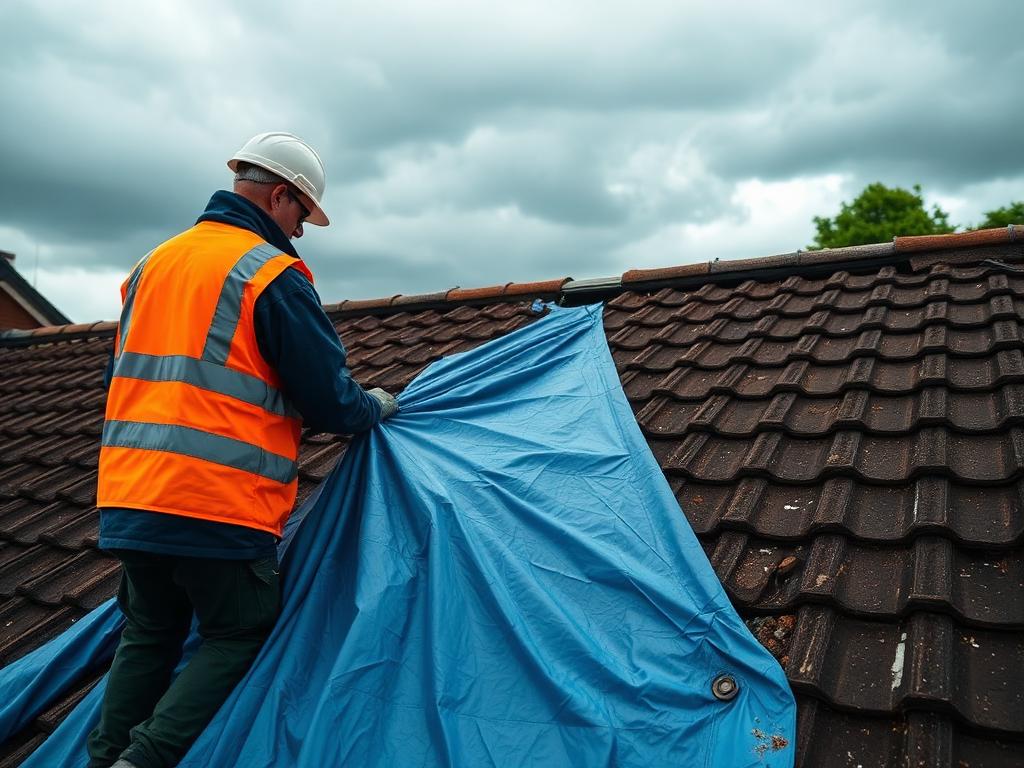 Emergency roofing service — storm damage make-safe